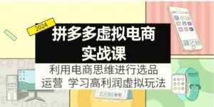拼多多虚拟电商实战课：利用电商思维进行选品 运营，学习高利润虚拟玩法-秀新品副业项目网