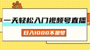一天入门视频号直播带货,日入增多不是梦-秀新品副业项目网