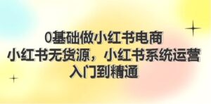 0基础做小红书电商，小红书无货源系统运营，入门到精通(70节)-秀新品副业项目网