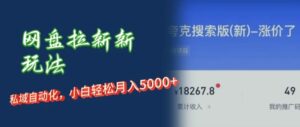 网盘拉新 私域运营，小白轻松月入5000 ！-秀新品副业项目网