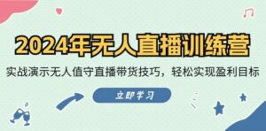 2024年无人直播训练营：实战演示无人值守直播带货技巧，轻松实现盈利目标-秀新品副业项目网