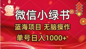 微信小绿书，蓝海项目，无脑操作，一天十几分钟，单号日入1000-秀新品副业项目网