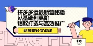 拼多多运最新营秘籍：业绩增长实战课，从基础到高阶，爆款打造与高效推广-秀新品副业项目网