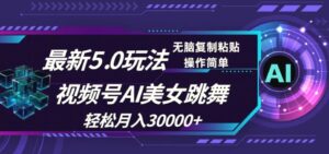 视频号5.0最新玩法,AI美女跳舞,轻松月入30000-秀新品副业项目网