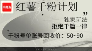 红薯千粉回收计划,单账号收益50 ,可矩阵操作-秀新品副业项目网