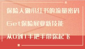 保险人做小红书的流量密码,Get保险展业新技能,从0到1手把手带你起飞-秀新品副业项目网