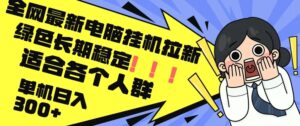 最新电脑挂机拉新,单机300 ,绿色长期稳定,适合各个人群-秀新品副业项目网