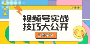 视频号实战技巧大公开:选题拍摄、运营推广、直播带货一站式学习-秀新品副业项目网