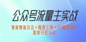 公众号流量主实战：独家赛道玩法 高效工具 AI辅助创作，助你日进斗金-秀新品副业项目网