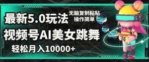 视频号最新玩法，AI美女跳舞，轻松月入一万 ，简单上手就会-秀新品副业项目网
