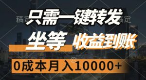 只需一键转发，坐等收益到账，0成本月入10000-秀新品副业项目网