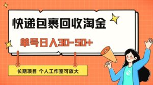 快递包裹回收掘金，单号日入3050 ，长期项目，个人工作室可放大-秀新品副业项目网
