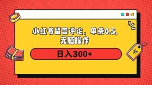 小红书评论单条0.5元，日入300＋，无上限，详细操作流程-秀新品副业项目网